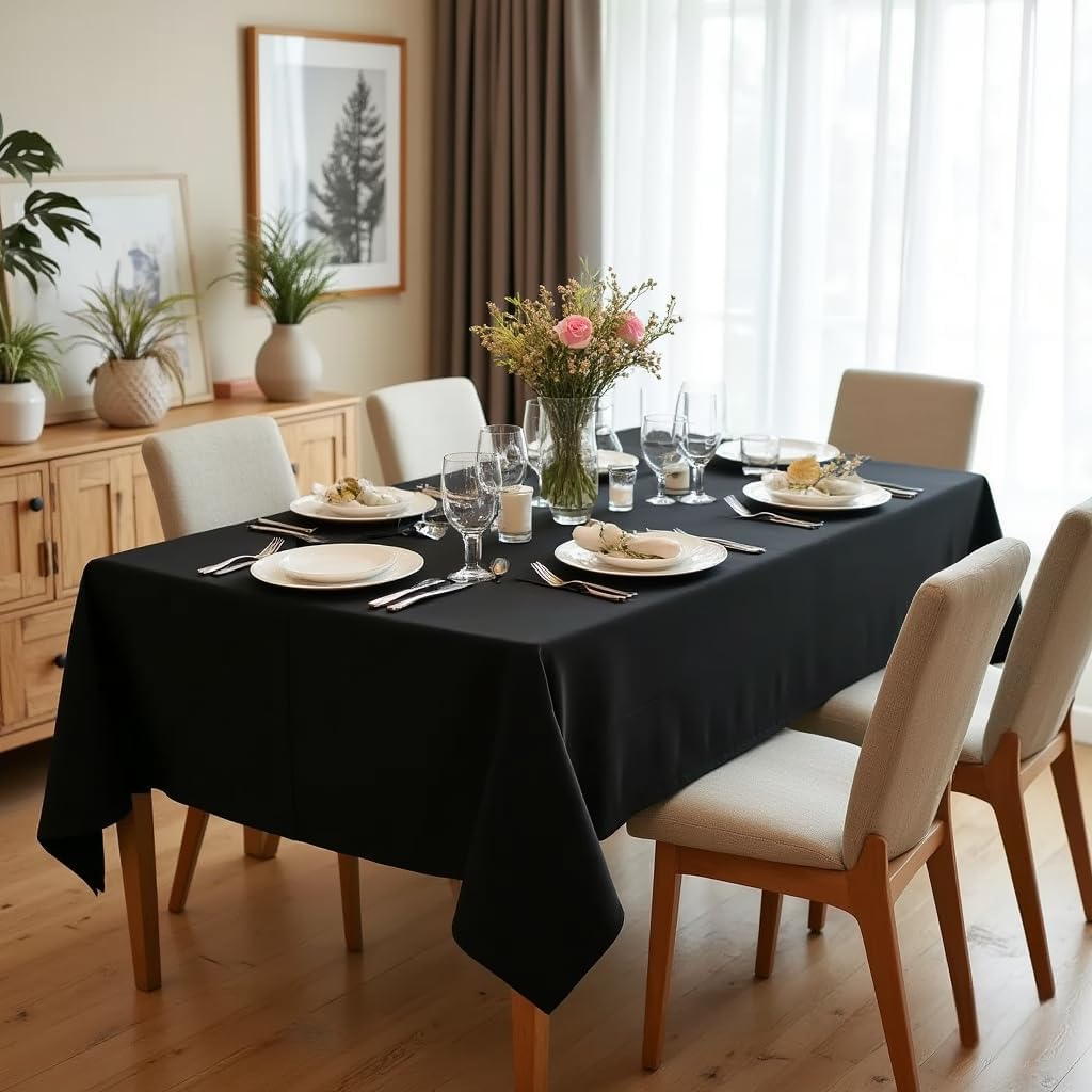 Rectangle Tablecloth  60 x 84 Inch Stain and Wrinkle Resistant Washable Polyester Table Cloth