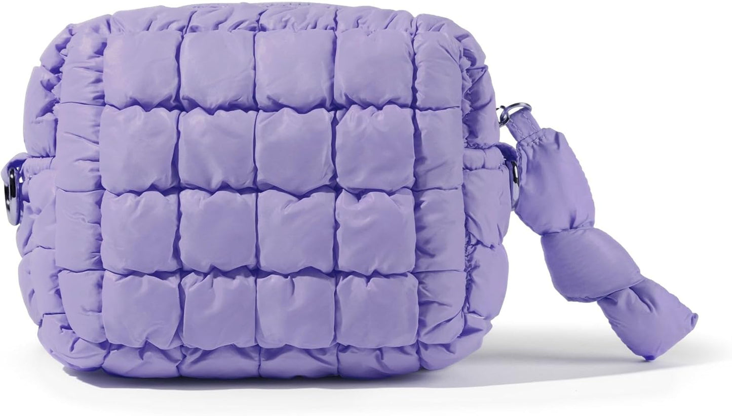 Quilted Makeup Bag Puffy Cosmetic Bag Quilt Travel Toiletry Bag for Women Cute Puffer Makeup Bag Organizer Soft Make up
