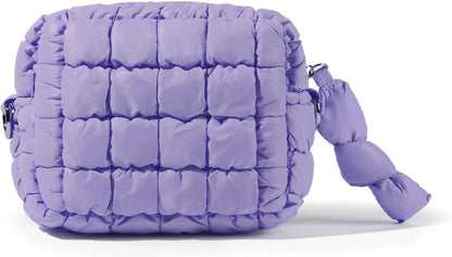 Quilted Makeup Bag Puffy Cosmetic Bag Quilt Travel Toiletry Bag for Women Cute Puffer Makeup Bag Organizer Soft Make up