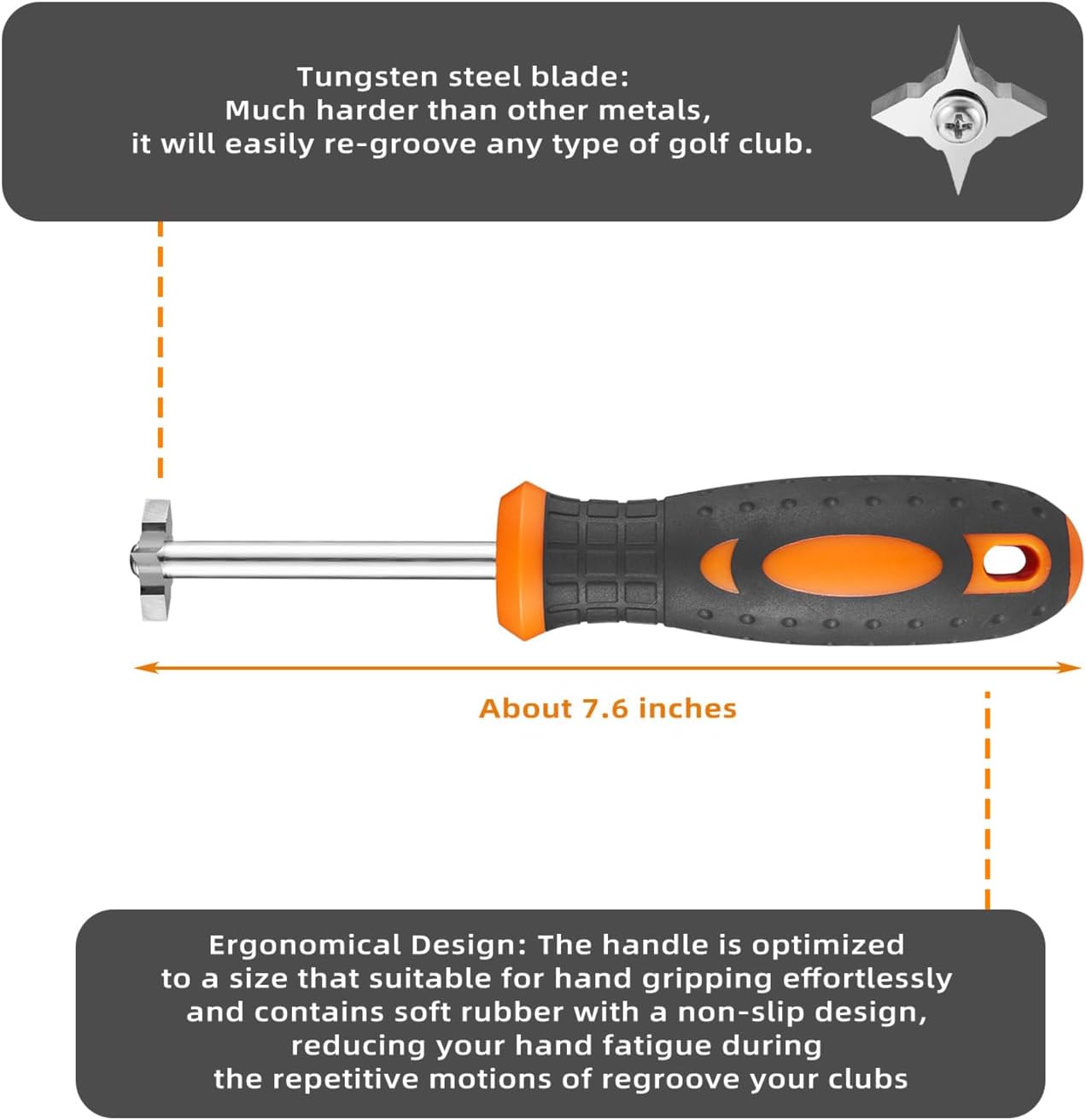Groove Sharpener Re-Grooving Tool and Cleaner for All Irons Pitching Sand Lob Gap and Approach Wedges