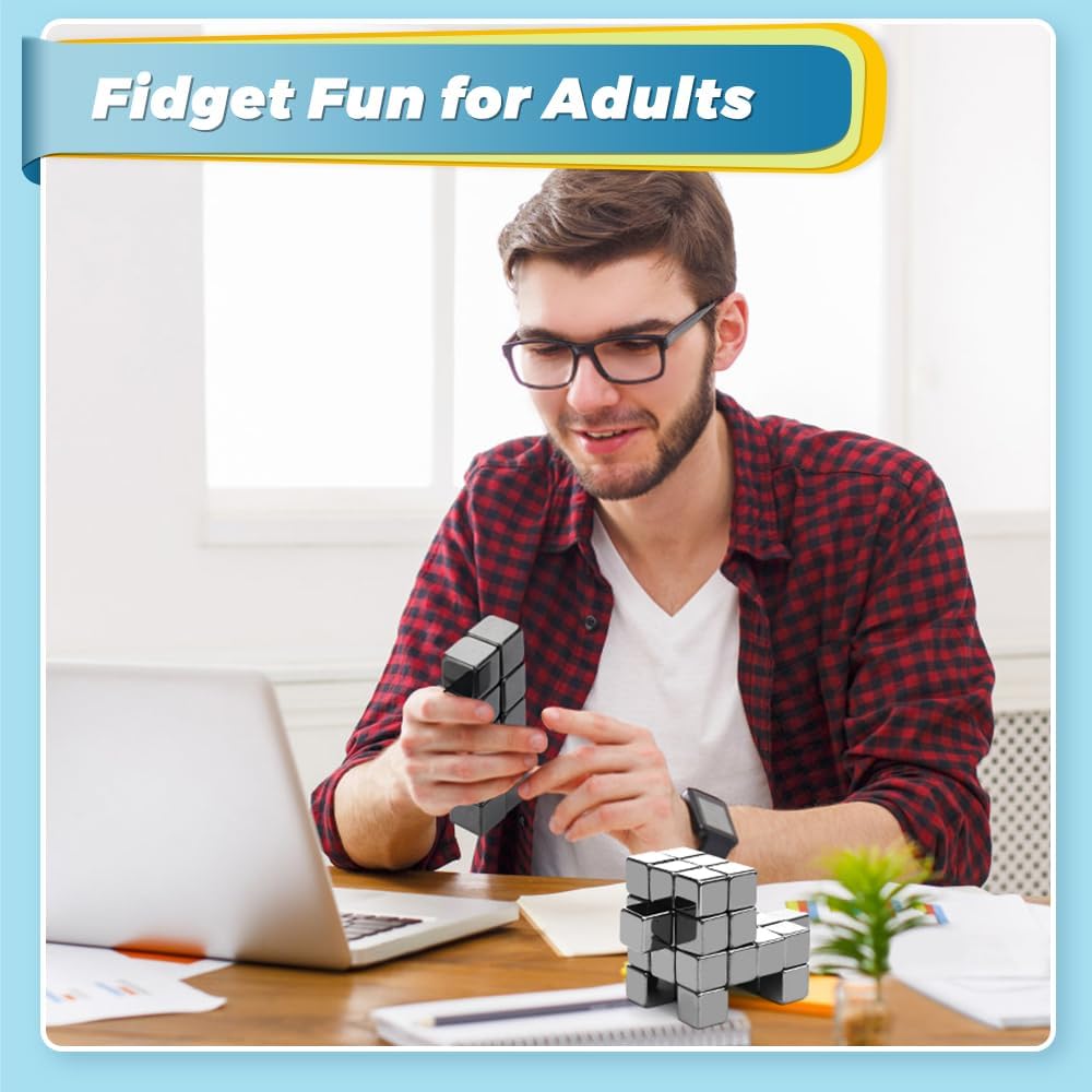 Square Black Magnetic Stones, Magnet Hand Roller Magnetic Rocks for Office Cool Magnetic Gadget