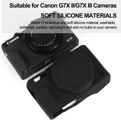 Easy Hood Case for Powershot G7 X Mark III Digital Camera Soft Silicone Protective Cover with Removable Lens Cover