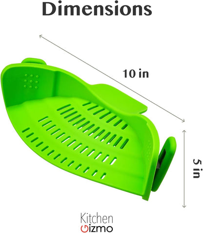 Strain Clip On Strainer for Pots and Pans Collapsible Silicone Pasta Strainer and Kitchen Gadget