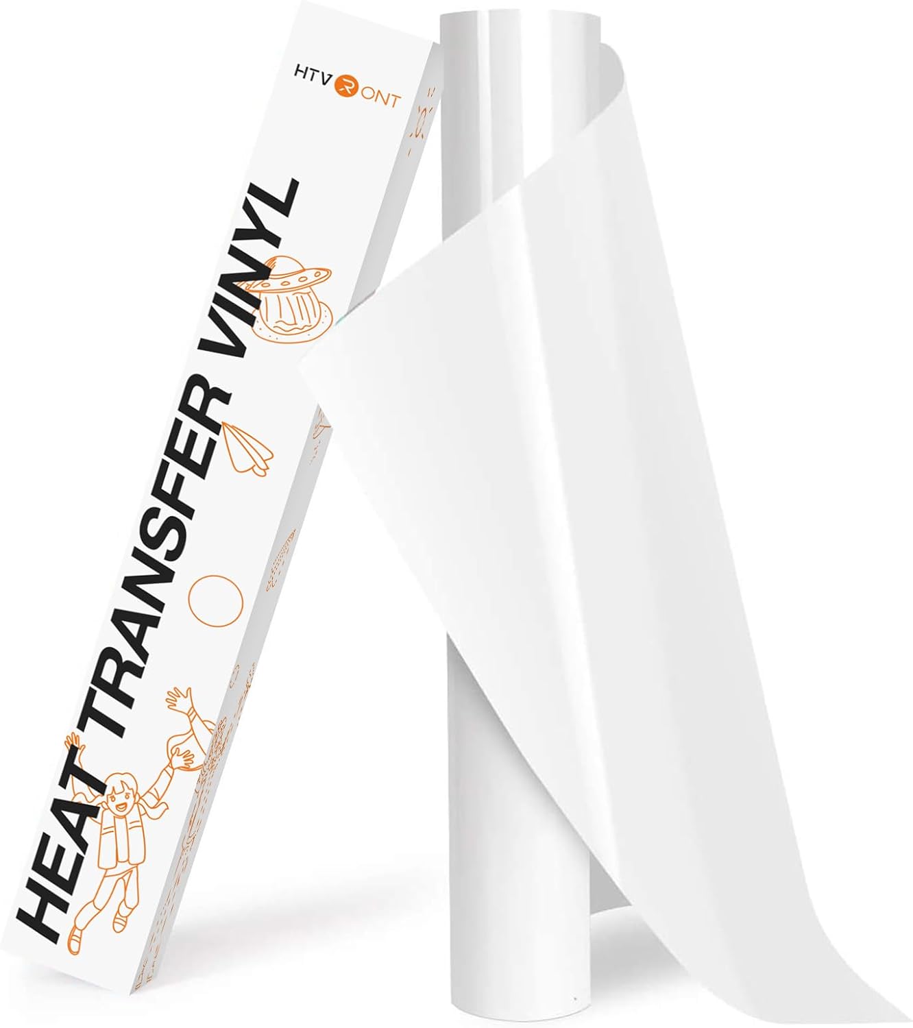 Roll Heat Transfer Vinyl  12" x 8ft White HTV Vinyl for Shirts Iron on Vinyl for All Cutting Machine