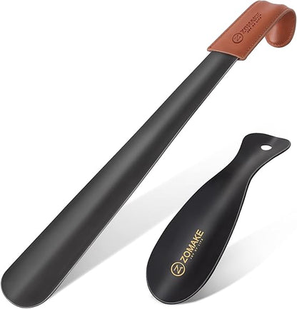 Long Shoe Horn for Seniors Men Metal Shoehorn Long handle for Boots 22.8'' Shoe Spoon Helper
