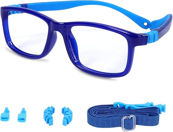 Teens Glasses Unbreakable TR90 Frame 180° Flexible Lightweight & Safe Glasses for Kids