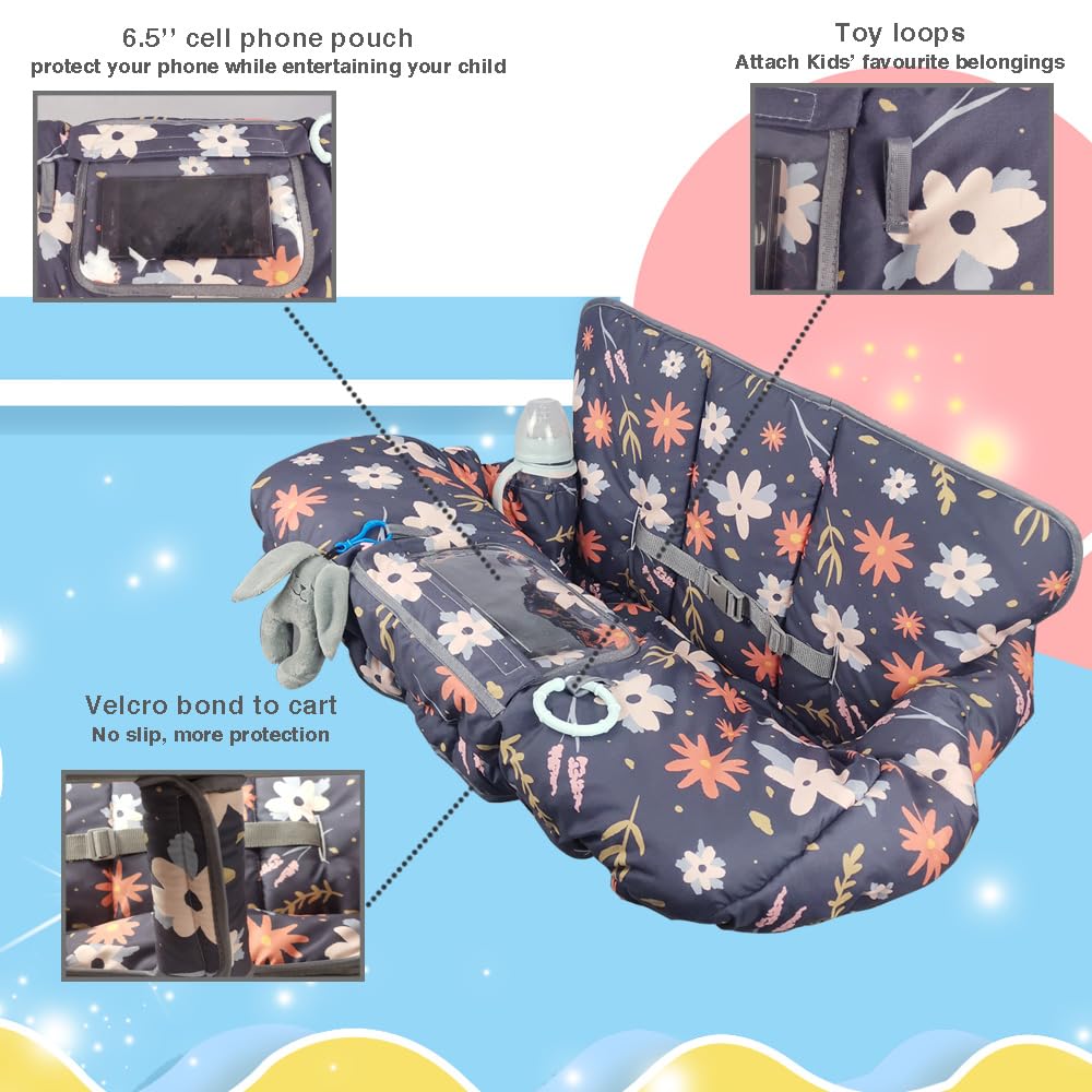 Shopping Cart Cover for Baby Toddler Cozy High Chair Cover & Grocery cart Cover Cushion