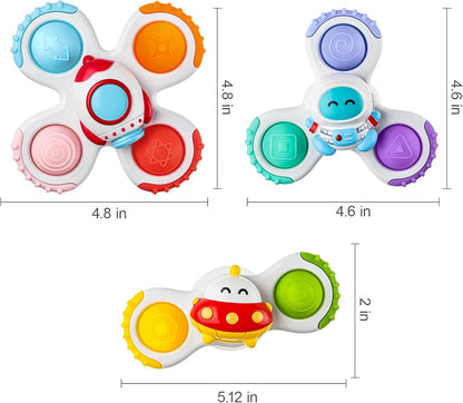 Spinner Sensory Airplane Travel Toys for 1 Year Old Boy Girl Infant Toddlers Novelty Spinning Tops