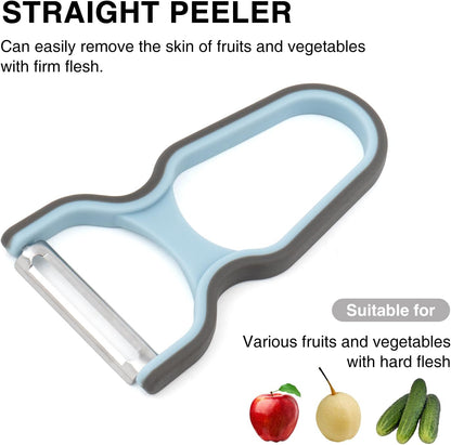 4 Piece Peeler Set with Straight Serrated and Julienne Peelers for Fruits Vegetables and Shredding