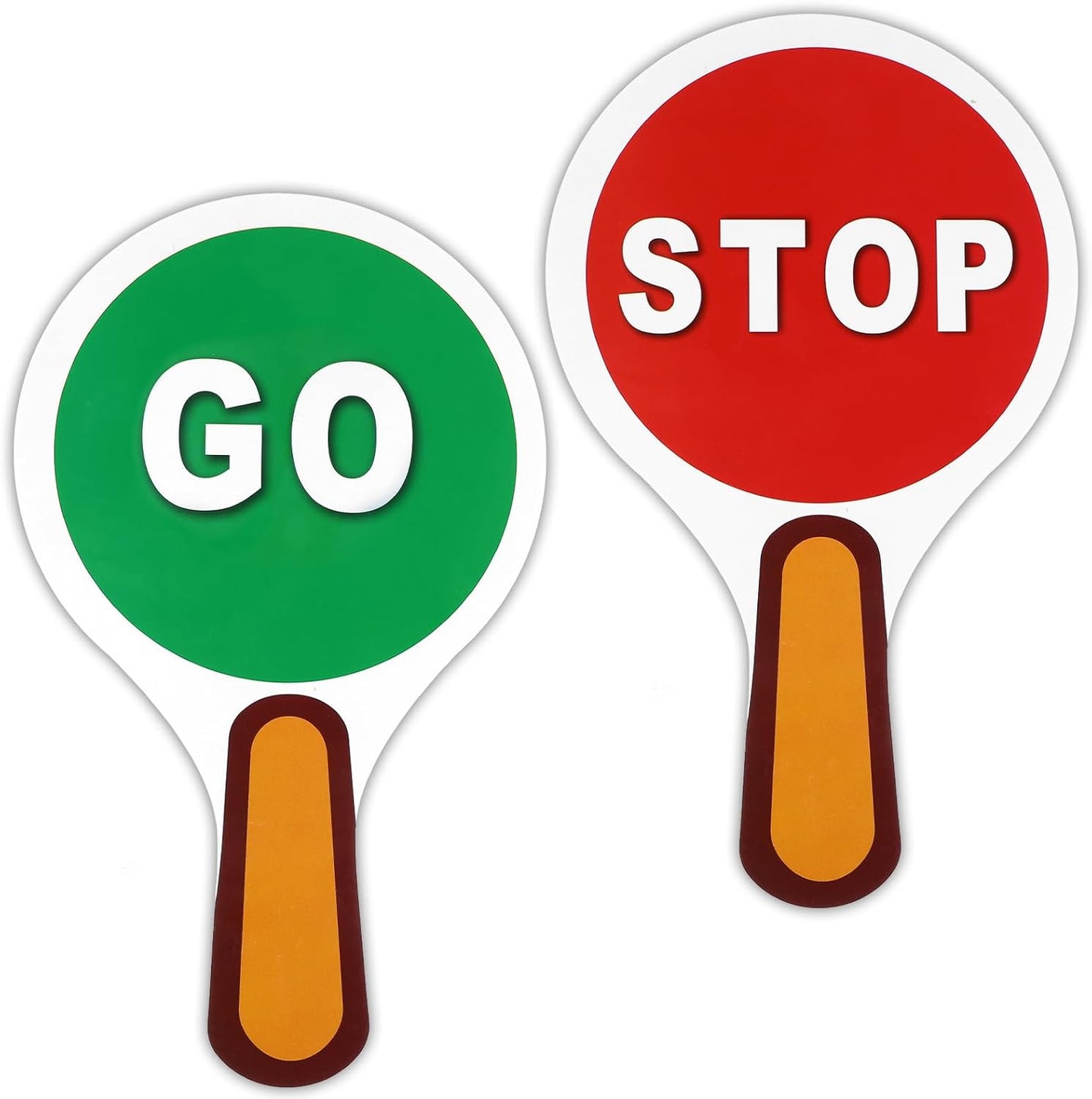 2 PCS Stop Sign for Kids Double Sided Stop and Go Sign with Handle for Directing Traffic Safety in Parking Lots