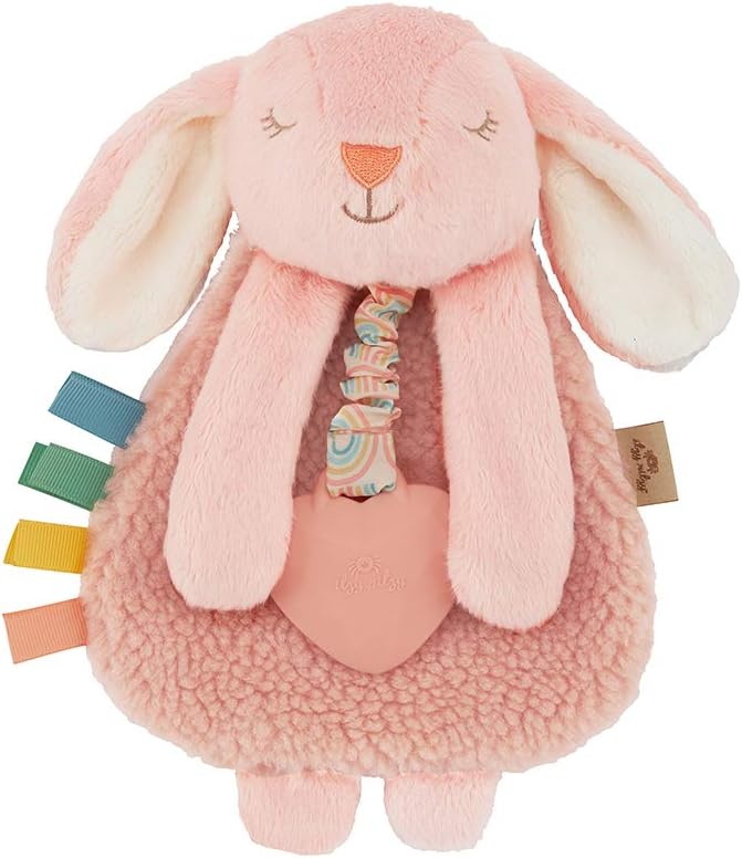 Lovey Including Teether  Baby Lovey with Teether Textured Ribbons & Dangle Arms Features Crinkle Sound