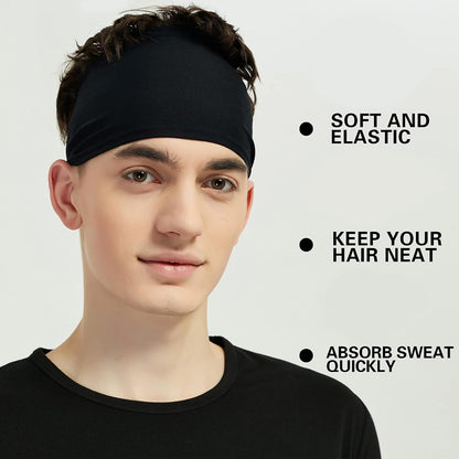 5 Pack Moisture Wicking Workout Headband Sweatband Headbands for Running Cycling Football