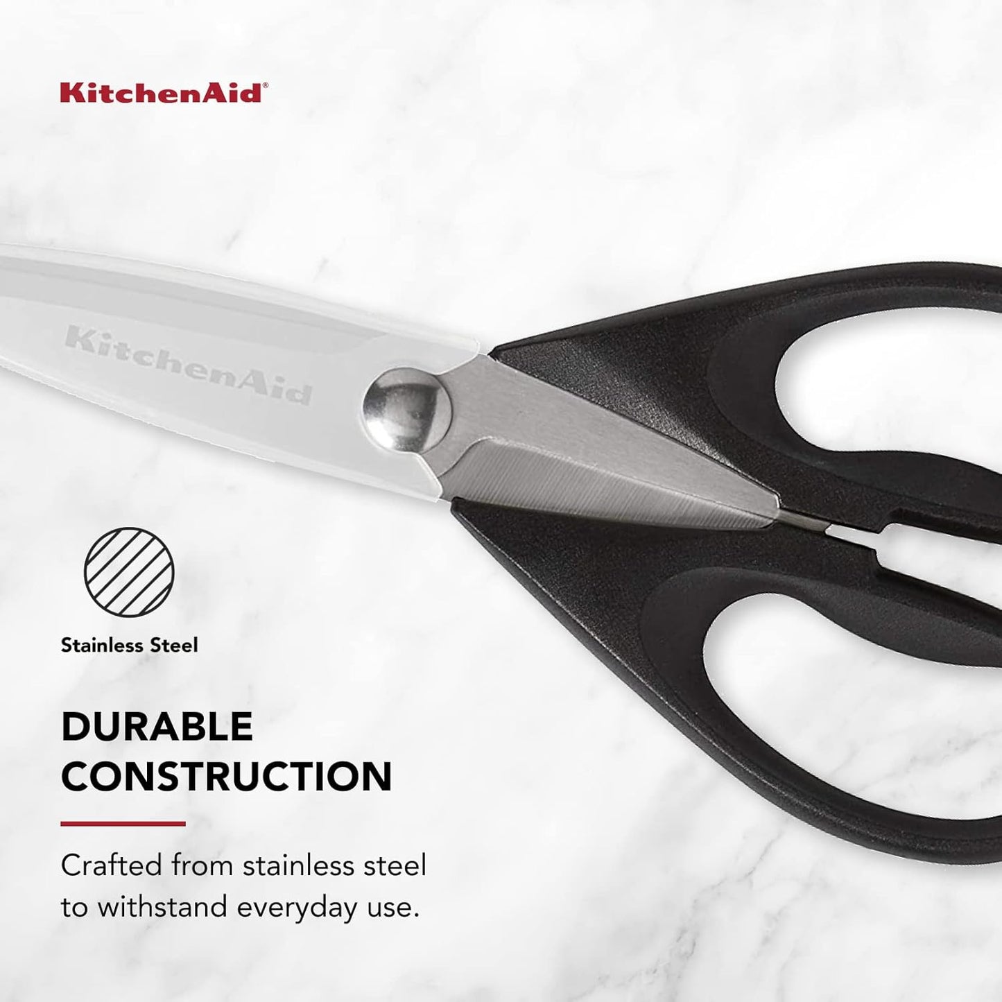 Kitchen Shears with Protective Sheath Durable Stainless Steel Scissors Dishwasher Safe Soft Grip Comfort Handle
