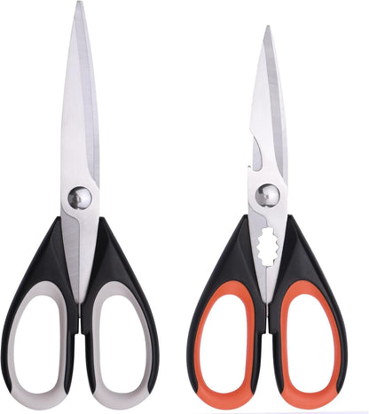 2 Pack Kitchen Scissors Heavy Duty Stainless Steel All-Purpose Cooking Shears Dishwasher Safe