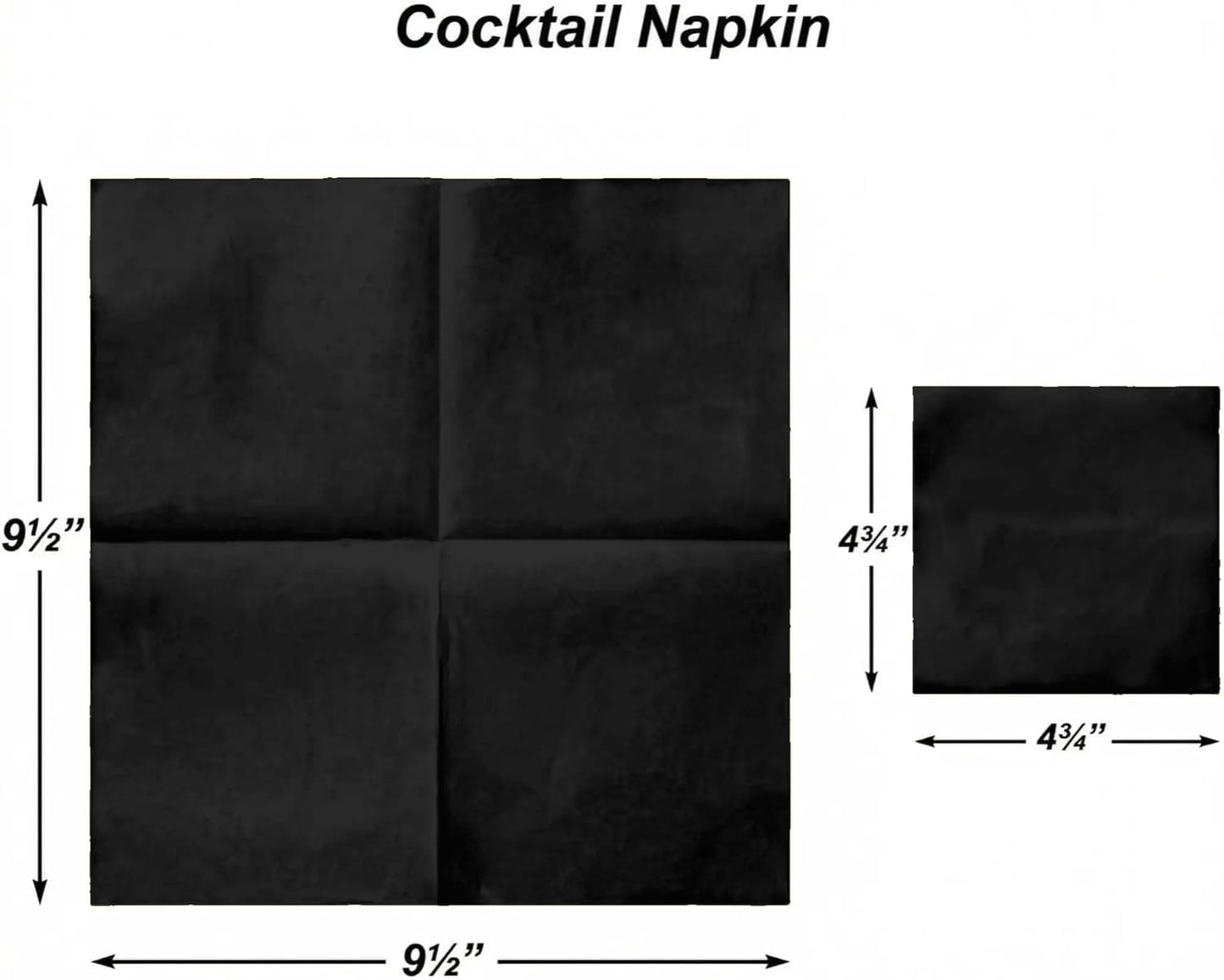Cocktail Napkins-Disposable Beverage/Bar Napkins-Black Linen-Like Square Napkins Eco-Friendly & Compostable