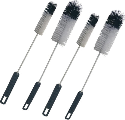 Bottle Brushes Thin Long Handle X 4 Utility Skinny Wire Cleaner Set Big Small Bendable Flexible for Cleaning Narrow Neck Water