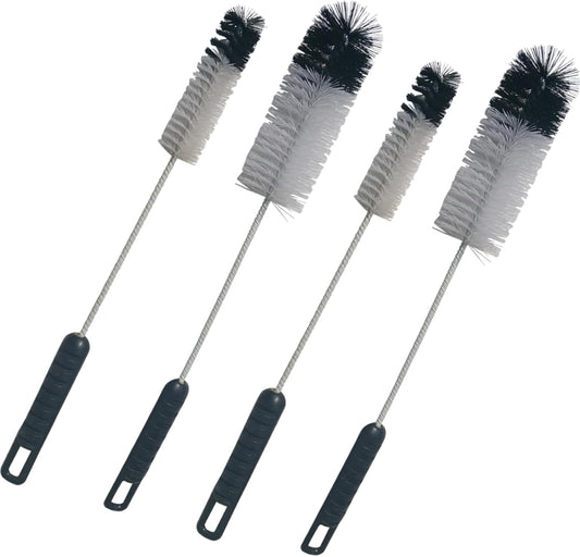 Bottle Brushes Thin Long Handle X 4 Utility Skinny Wire Cleaner Set Big Small Bendable Flexible for Cleaning Narrow Neck Water