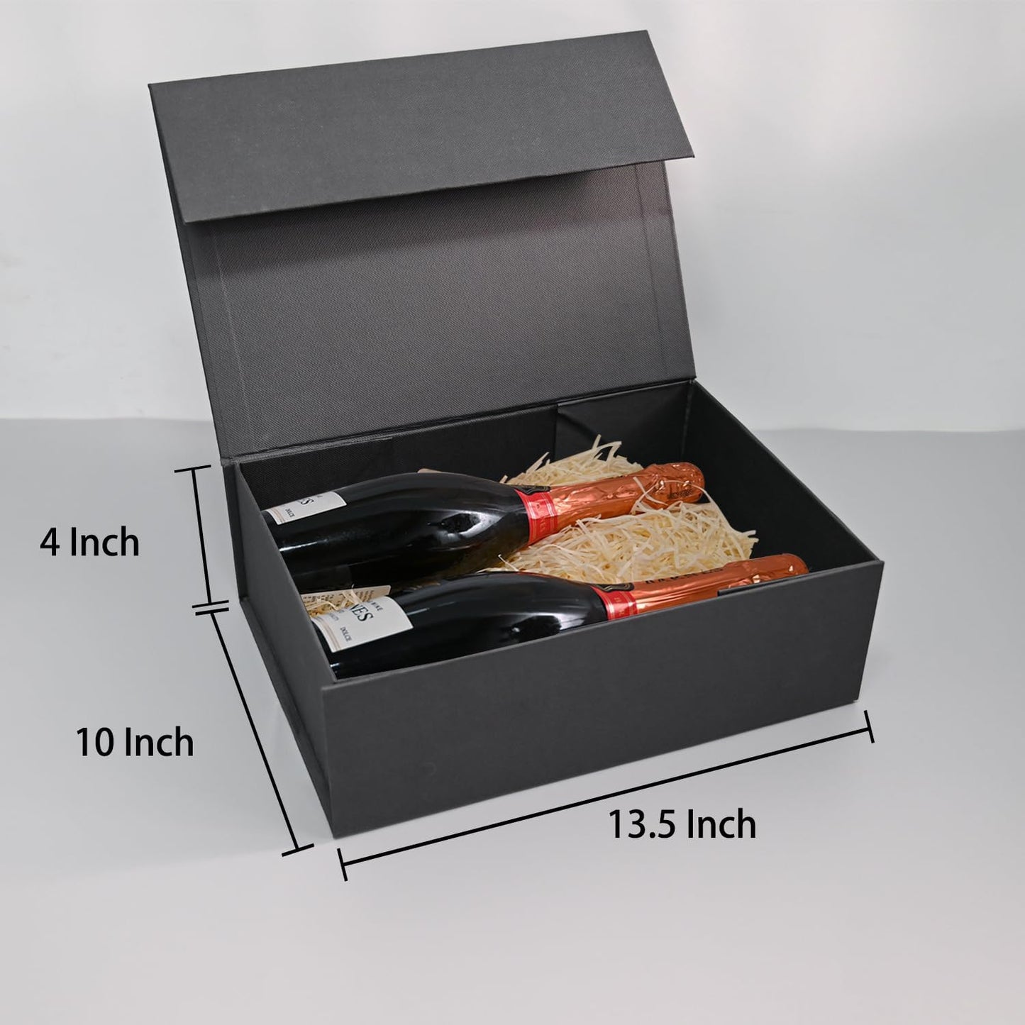 13.5''x10''x4'' Large Valentines Box with Magnetic Lids Black Gift Boxes for Groomsman Proposal Gifts