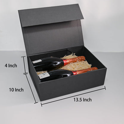 13.5''x10''x4'' Large Valentines Box with Magnetic Lids Black Gift Boxes for Groomsman Proposal Gifts