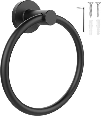 Towel Holder for Bathroom Wall Matte Black Towel Ring Stainless Steel Hand Towel Holder