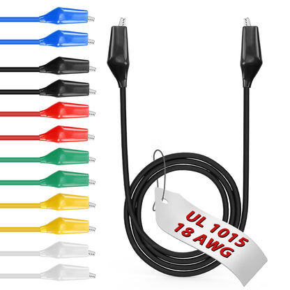 12pcs/20in. Alligator Clips Electrical with Wires UL1015/18AWG 6 Colors Jumper Test Leads Set 1.77in. Clips