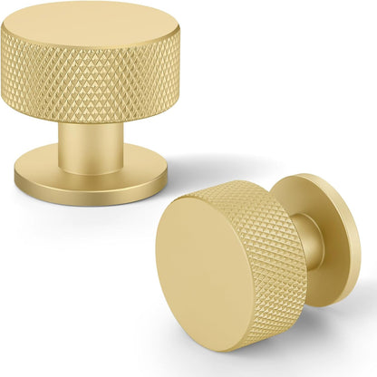10 Pack Gold Cabinet Knobs for Kitchen Cabinets & Dresser Drawers Round Single Hole Hardware Handles Pulls