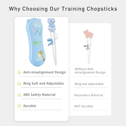 Kids Chopsticks Use Completely Harmless Material Anti-dislocation Buckle Design Includes Portable Box