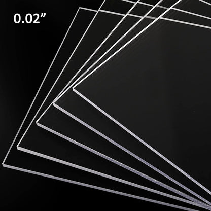 5 Pack Clear Plastic Sheet, Plexiglass Craft Plastic Sheets PET Flexible Lightweight Clear Plastic Sheets