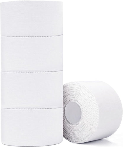 5 Pack White Sports Tape Very Strong No Sticky Residue Wrist Ankle Tape for Gymnastics Boxing Lacrosse