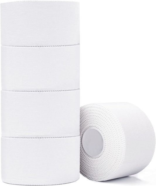 5 Pack White Sports Tape Very Strong No Sticky Residue Wrist Ankle Tape for Gymnastics Boxing Lacrosse