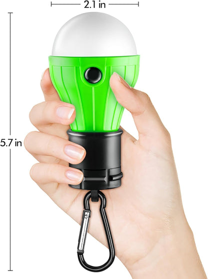 4 Packs LED Tent Lamp Clip Hook Hurricane Emergency Light Bulb Camping Equipment Lanterns for Hiking