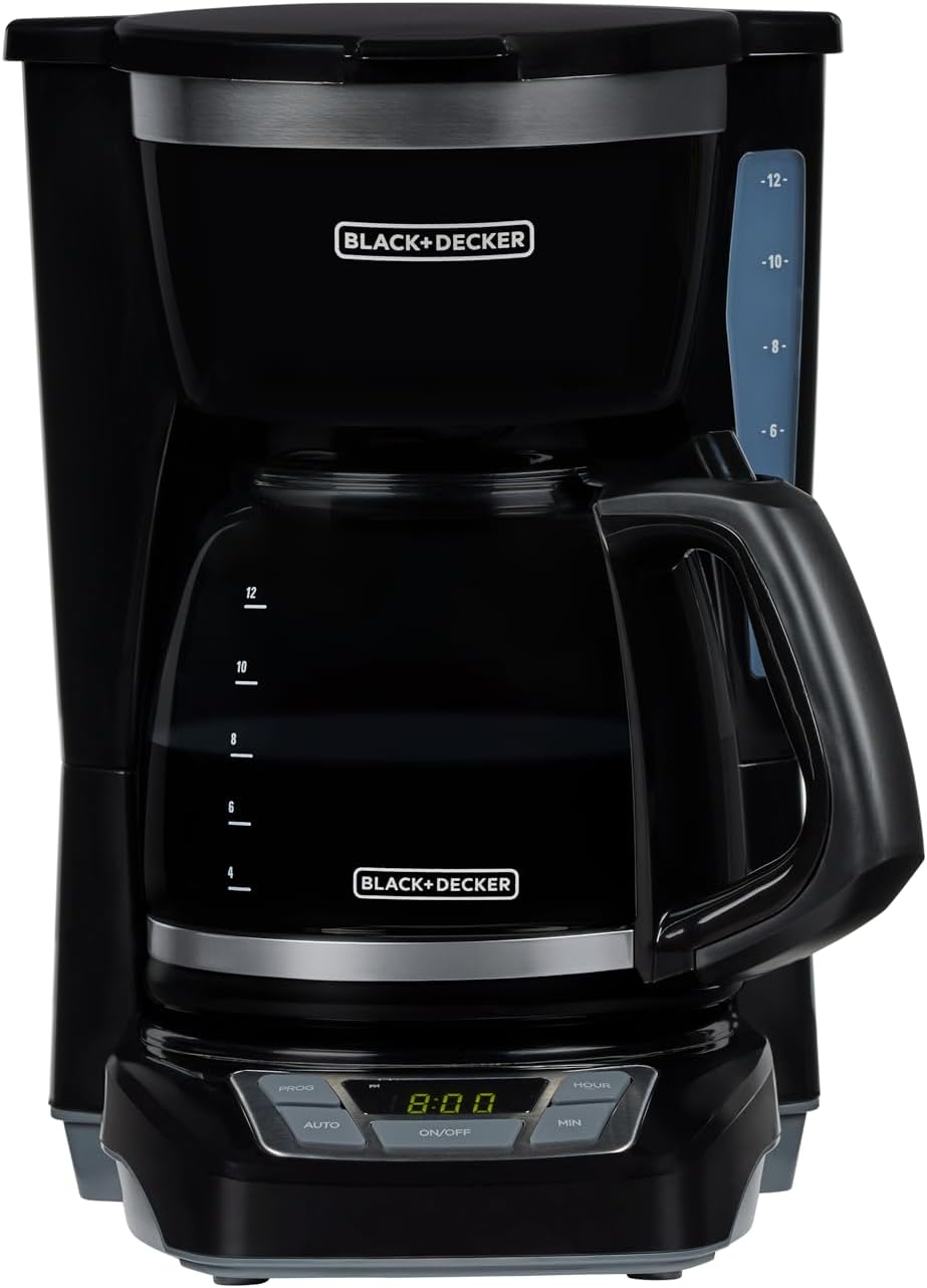12-Cup Digital Coffee Maker Programmable, Washable Basket Filter Sneak-A-Cup Auto Brew