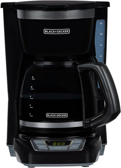 12-Cup Digital Coffee Maker Programmable, Washable Basket Filter Sneak-A-Cup Auto Brew