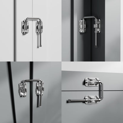 Patio Sliding Door Loop Lock 2-3/8 Inch U-Shaped Latch Hook Lock for Window Barn Garden Fence