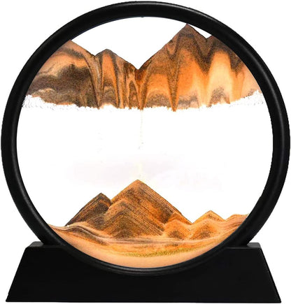 3D Dynamic Sand Art Liquid Motion Moving Sand Art Picture Round Glass 3D Deep Sea Sandscape