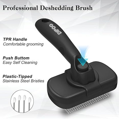 Self Cleaning Shedding Brush Skin Friendly Grooming Tool for Dogs Cats and Puppies