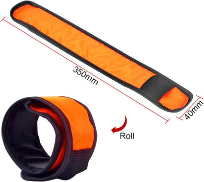 Pack of 6 LED Light Up Band Slap Bracelets Night Safety Wrist Band for Cycling Walking Running