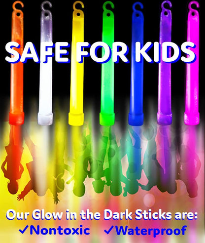 Glow Sticks Party Supplies for Kids and Adults (30pk Assorted)  6 Inch Bulk Glow