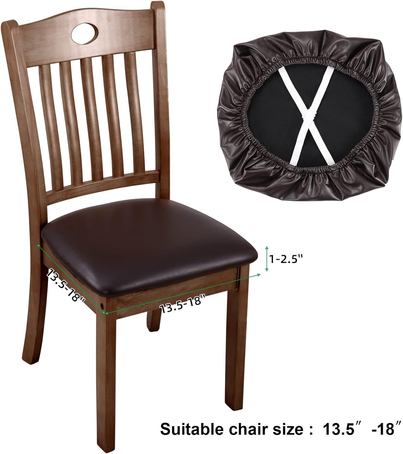 4 PCS Solid Pu Leather Waterproof Seat Cushion Cover Oilproof Stretch Dining Chair Protctor Slipcover
