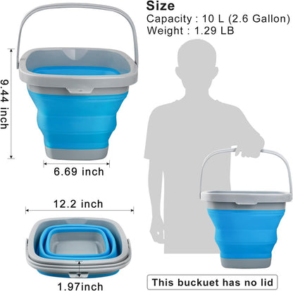 Bucket with Handle for Household Cleaning Portable Silicone Ice Bucket for Outdoor Camping Fishing