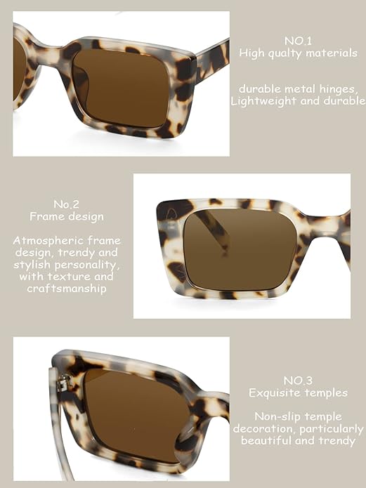 Rectangle Sunglasses for Women Men Vintage Fashion Sun Glasses