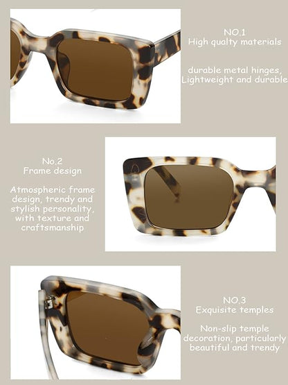 Rectangle Sunglasses for Women Men Vintage Fashion Sun Glasses