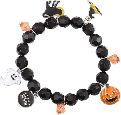 Bracelets Ghost Pumpkin Switch Charm Bracelets Gifts Stretch Beaded Bracelets