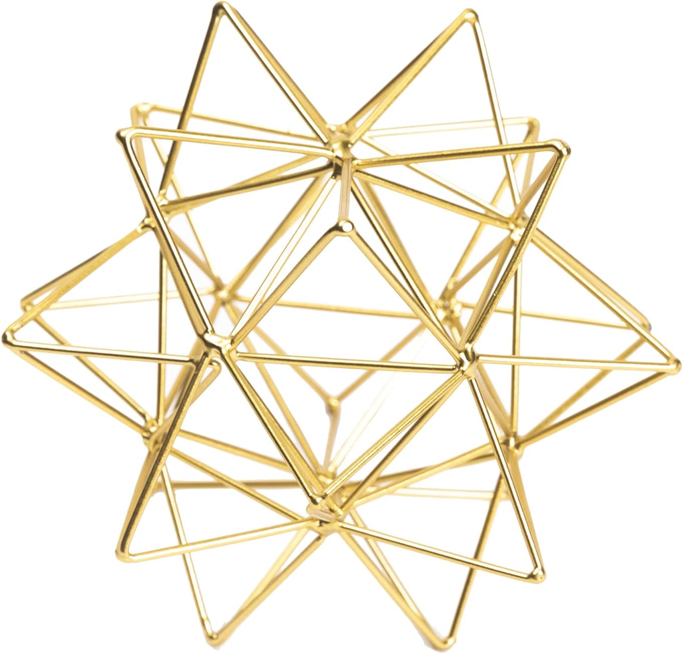 5.75" Gold Decorative Sphere Metal Geometric Tabletop Decoration Abstract Gold Decorative Ball