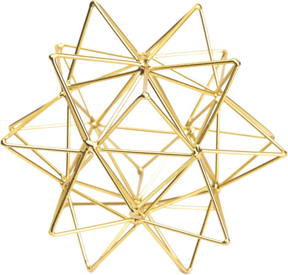 5.75" Gold Decorative Sphere Metal Geometric Tabletop Decoration Abstract Gold Decorative Ball