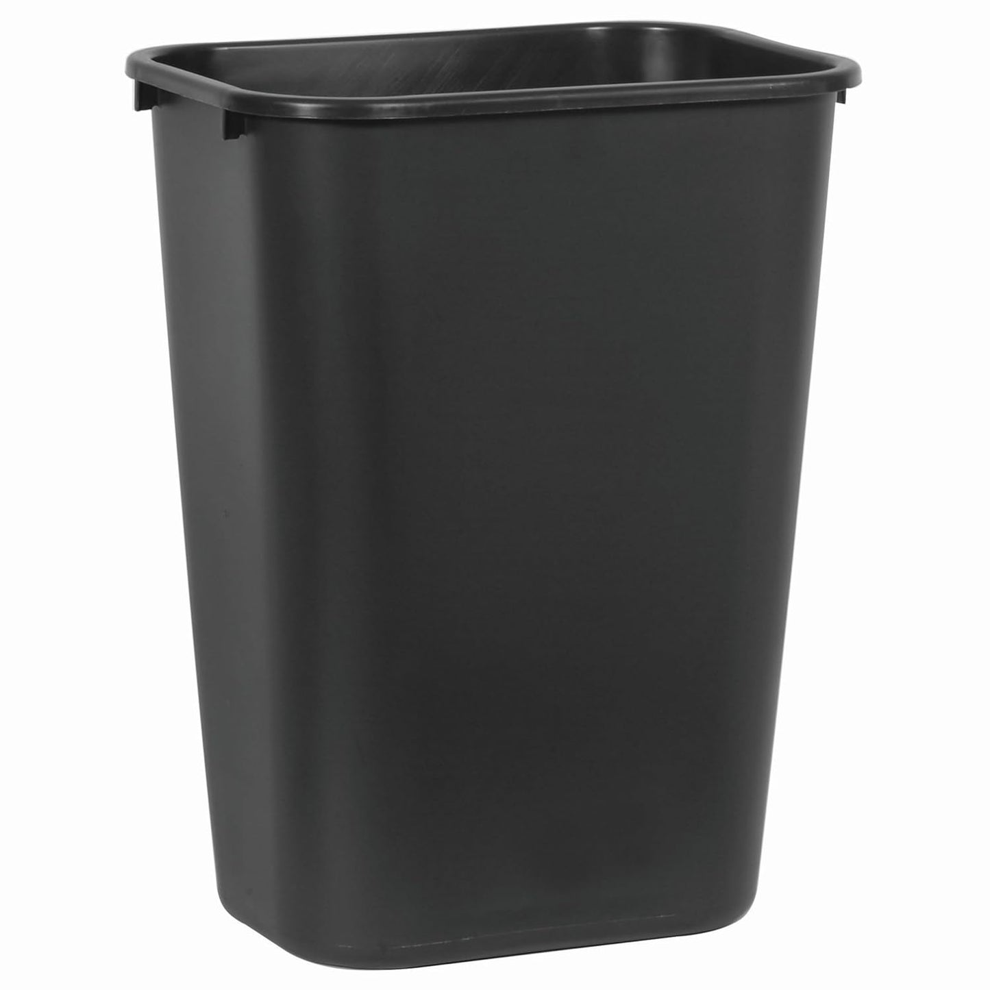 Wastebasket Trash Container 41QT/10.25 GAL Plastic Black Stackable Trash Can for Bedroom Bathroom Office
