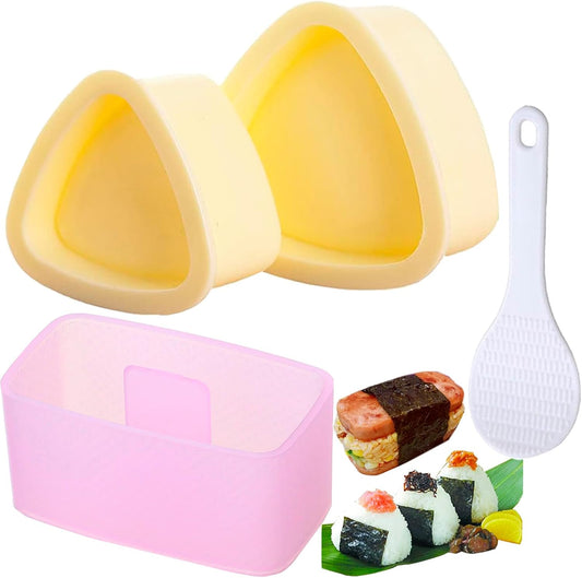 3 Pieces Musubi Press Mold Rice Ball Makers, Triangle Sushi Maker for Bento or Japanese Boxed