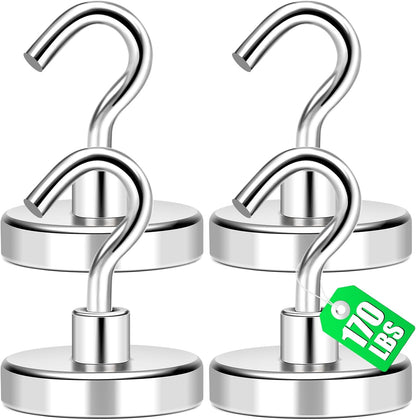Magnetic Hooks Heavy Duty 170Lbs+ Super Strong Magnet Hooks for Cruise Essentials Neodymium Earth Magnets