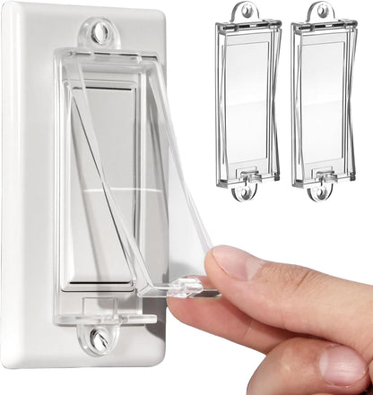 2 Light Switch Guard Cover Baby Proof Wall Switch Cover Guard for Rocker Light Switch Protects Your Lights