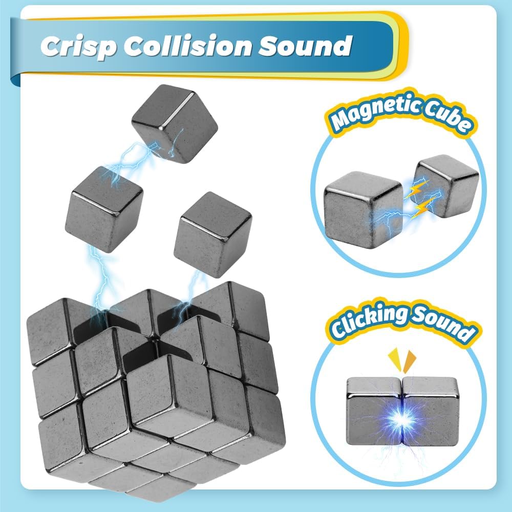 Square Black Magnetic Stones, Magnet Hand Roller Magnetic Rocks for Office Cool Magnetic Gadget